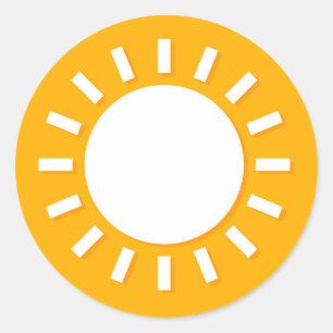 Sticker Rond Baguette design d'illustration solaire mignonne. A
