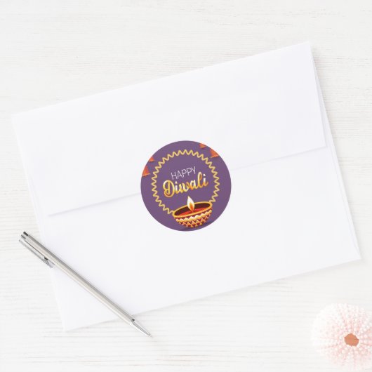 Sticker Rond Baguette Diwali (Enveloppe)