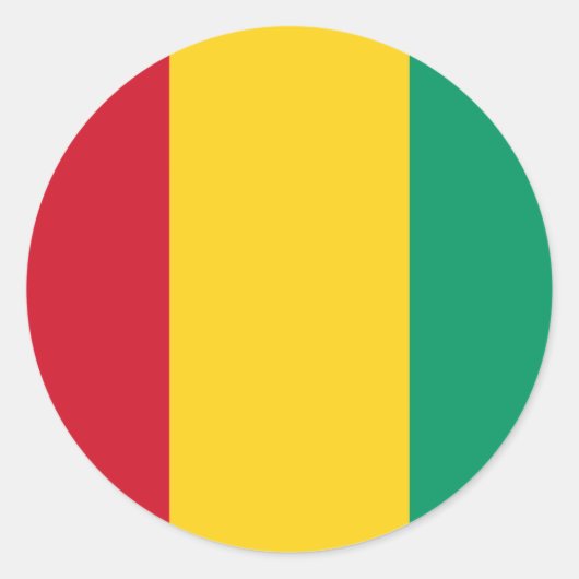 Sticker Rond Baguette Drapeau Guinée (Devant)