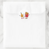 Sticker Rond Baguette Et Fries (Sac)