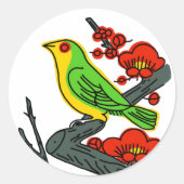 Sticker Rond Baguette japonaise - hanafuda (Devant)