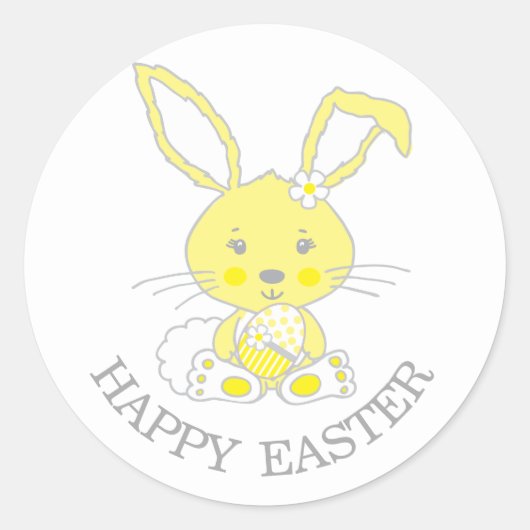 Sticker Rond Baguette jaune pâle de printemps (Devant)