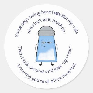 Sticker Rond Baguette poème amusant Couplet salé "Bambou"