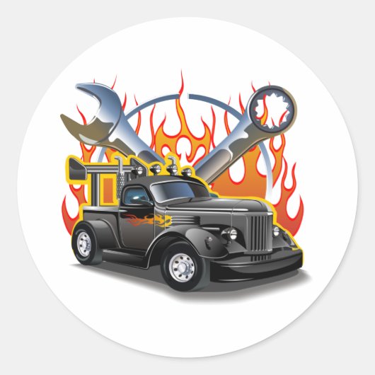 Sticker Rond Baguette rétro (Devant)