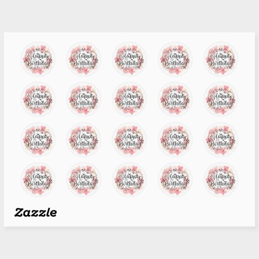 Sticker Rond Baguette ronde classique d'anniversaire (Feuille)