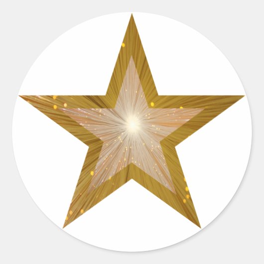 Sticker Rond Baguette ronde Gold Star blanche (Devant)