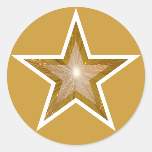 Sticker Rond Baguette ronde "Gold" Star jaune (Devant)