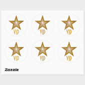 Sticker Rond Baguette ronde "Gold" Star VIP blanche (Feuille)