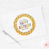 Sticker Rond Baguette ronde pour anniversaire heureuse (Enveloppe)