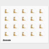 Sticker Rond Baguette ronde texte Kangaroo (Feuille)