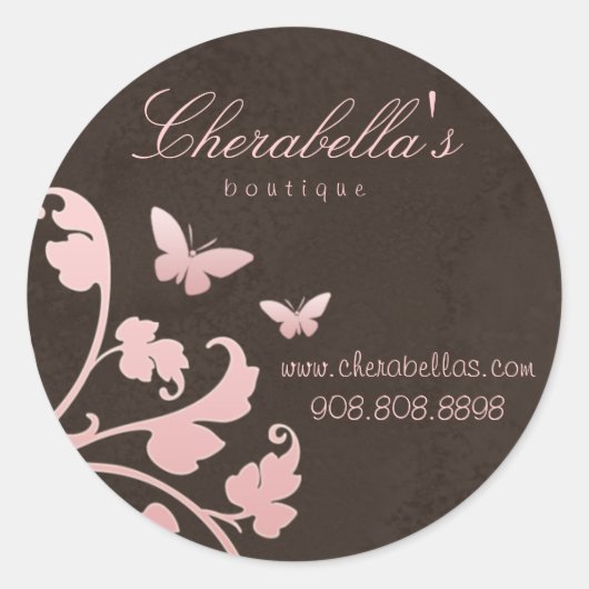 Sticker Rond Baguette spa de salon en daim brun rose (Devant)