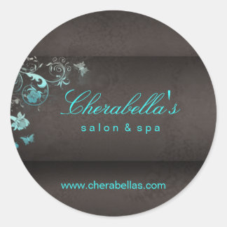 Sticker Rond Baguette spa de salon papillon bleu brun