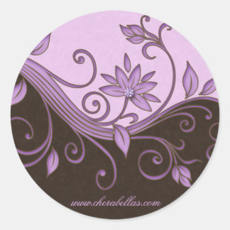 Sticker Rond Baguette spa de salon tourbillons bijou violet bru