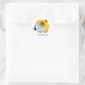 Sticker Rond Baguette Threadfin Auriga Papillon poisson personn (Sac)