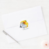Sticker Rond Baguette Threadfin Auriga Papillon poisson personn (Enveloppe)