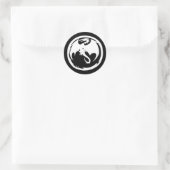 Sticker Rond Baguettes blanches Dragon noir rond (Sac)