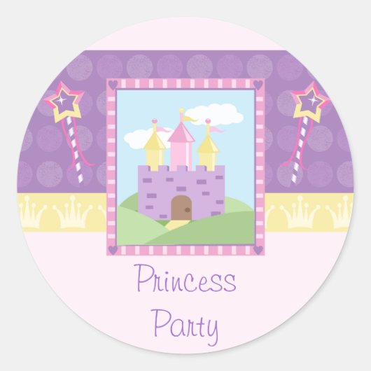 Sticker Rond Baguettes d'anniversaire du château princesse (Devant)