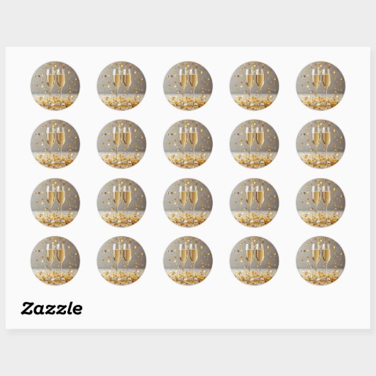 Sticker Rond Baguettes d'anniversaire joyeuses (Feuille)