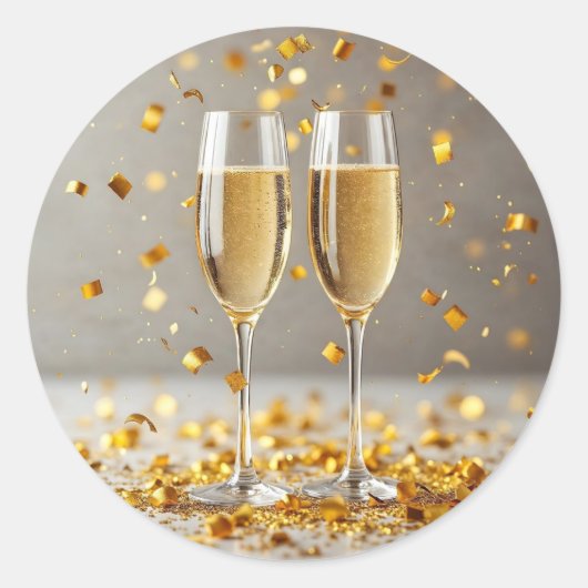 Sticker Rond Baguettes d'anniversaire joyeuses (Devant)