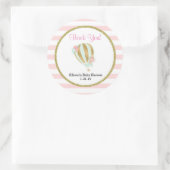 Sticker Rond Baguettes de baby shower à air chaud en or rose (Sac)
