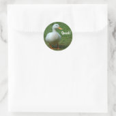 Sticker Rond Baguettes de canard blanc mignonnes (Sac)