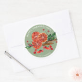 Sticker Rond Baguettes de cannelle en tranches d'orange d'autom (Enveloppe)