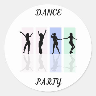 Sticker Rond Baguettes de fête de danse lustrées.