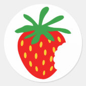 Sticker Rond Baguettes de fruits de fraise et joints (Devant)