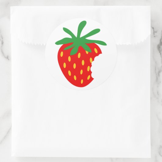 Sticker Rond Baguettes de fruits de fraise et joints (Sac)