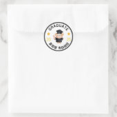 Sticker Rond Baguettes de graduation pour ours mignons (Sac)