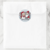 Sticker Rond Baguettes de Noël joyeuses (Sac)