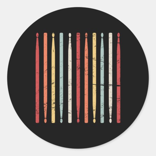 Sticker Rond Baguettes de tambours Percussion Bande de Marching (Devant)