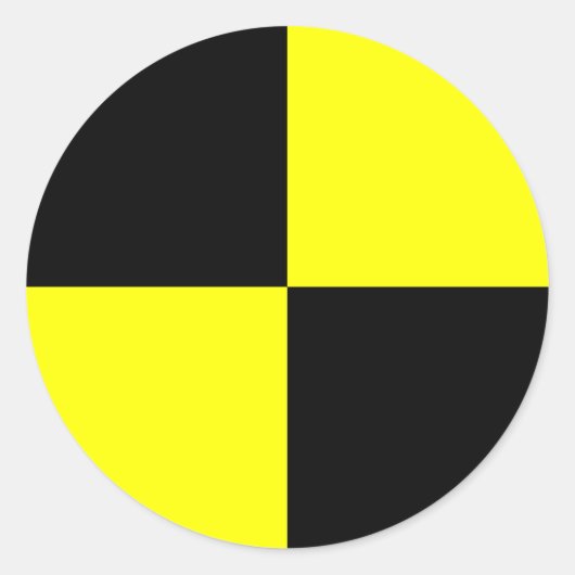 Sticker Rond Baguettes d'essai de collision | noir et jaune (Devant)
