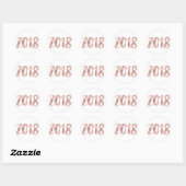 Sticker Rond Baguettes en or rose 2018, rond, petit (Feuille)