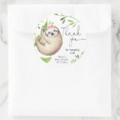 Sticker Rond Baguettes feuilles mignonnes rose pâle vert vert v (Sac)