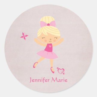 Sticker Rond Baguettes personnalisées de ballerine de cheveux b