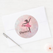 Sticker Rond Baguettes rose pour les amateurs de ballet (Enveloppe)