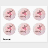 Sticker Rond Baguettes rose pour les amateurs de ballet (Feuille)