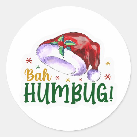 Sticker Rond Bah humbug (Devant)