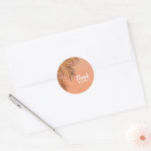 Sticker Rond Bahama Breeze Bronze Palm Coral Peach Mariage (Enveloppe)