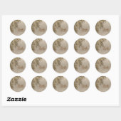 Sticker Rond Bahama Breeze Bronze Palm Rustique Burlap Mariage (Feuille)
