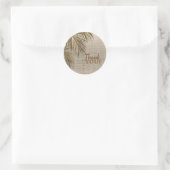 Sticker Rond Bahama Breeze Bronze Palm Rustique Burlap Mariage (Sac)