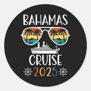 Sticker Rond Bahamas Cruise 2025 Vacation Trip Correspondance F