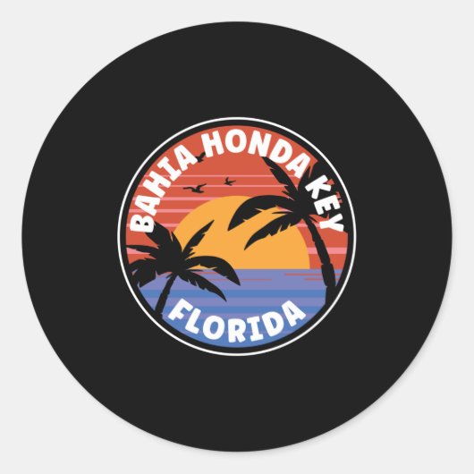 Sticker Rond Bahia Honda Key - Floride Sunrise (Devant)