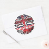 Sticker Rond Bahrain Bahraini British UK Tree Roots Flag (Enveloppe)