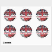 Sticker Rond Bahrain Bahraini British UK Tree Roots Flag (Feuille)