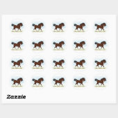 Sticker Rond Baie Clydesdale Horse (Feuille)