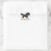 Sticker Rond Baie Clydesdale Horse (Sac)
