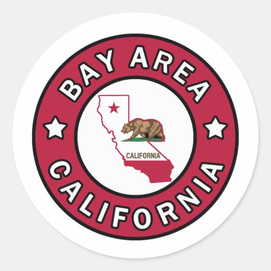 Sticker Rond Baie en Californie (Devant)