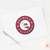Sticker Rond Baie en Californie (Enveloppe)